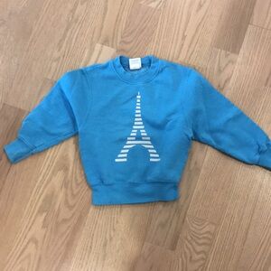 Boys blue Eiffel print sweatshirt